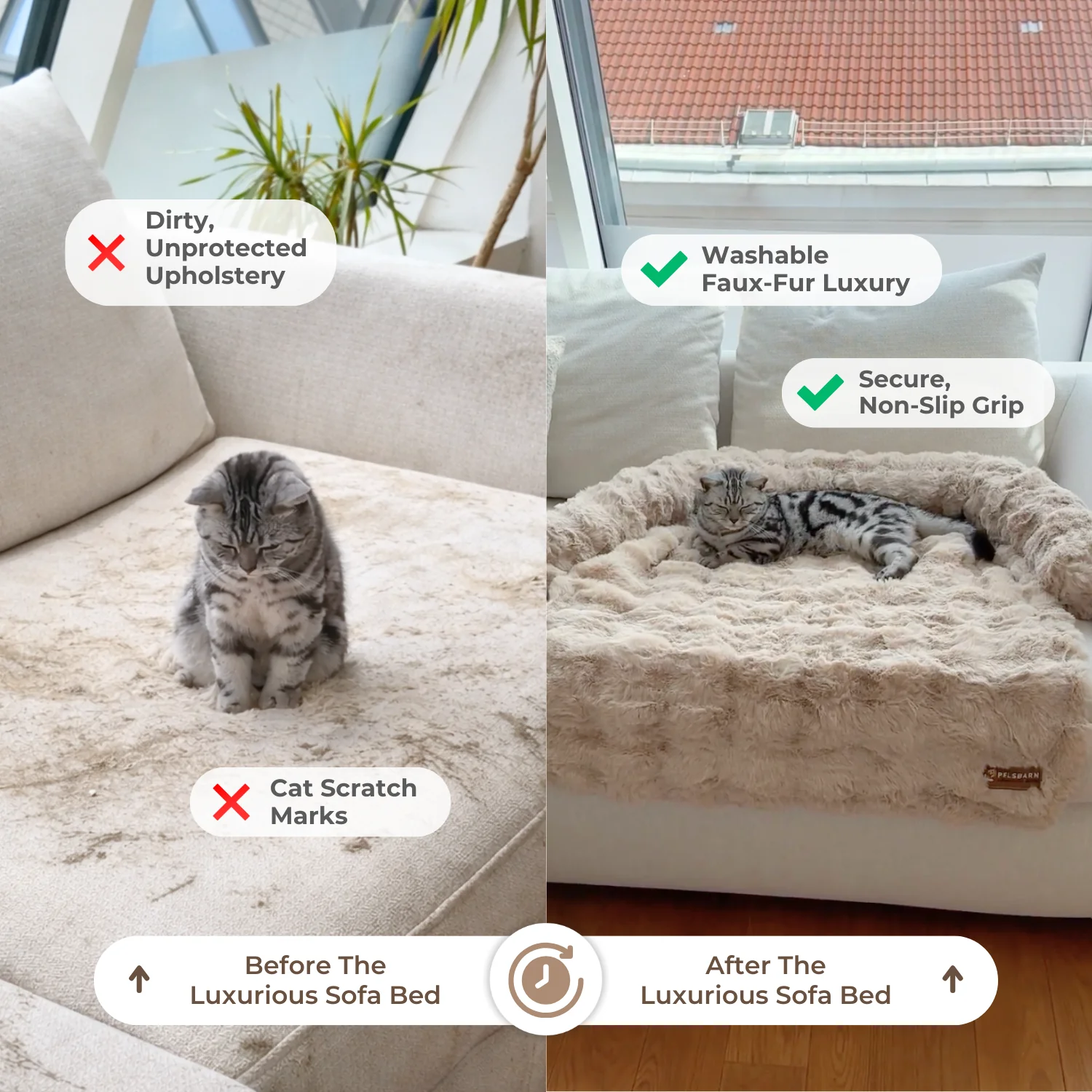 Pelsbarn Luxurious Sofa Bed ( 1+1 ) for Cats - Image 2