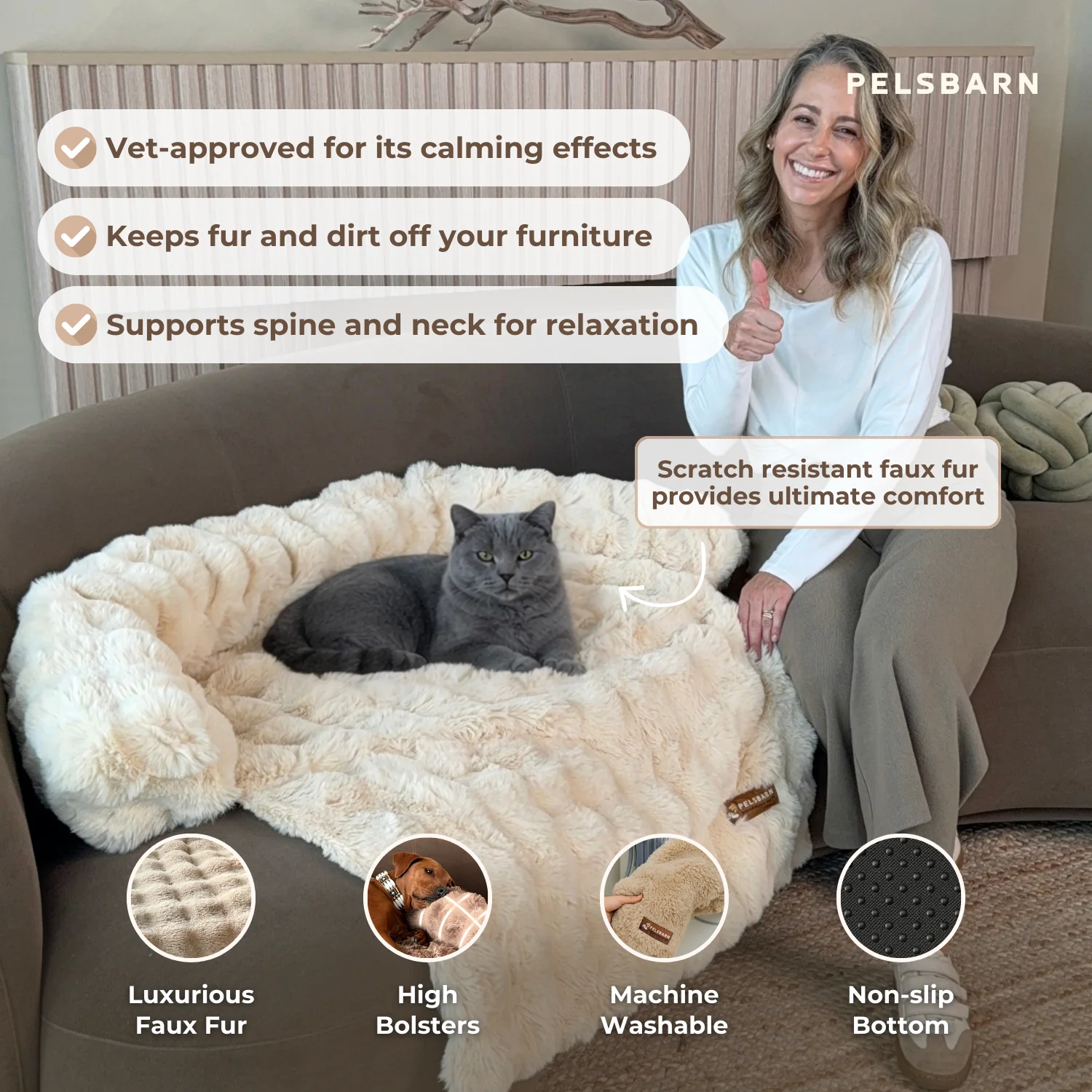 Pelsbarn Luxurious Sofa Bed ( 1+1 ) for Cats - Image 3